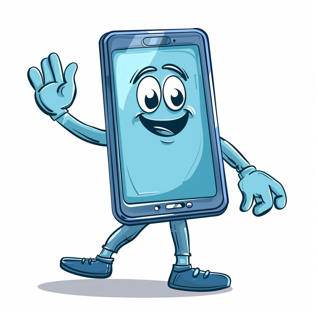 smartphone waving and smiling
